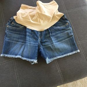 Jean maternity shorts